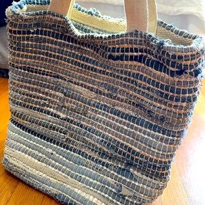 Denim tote shoulder bag